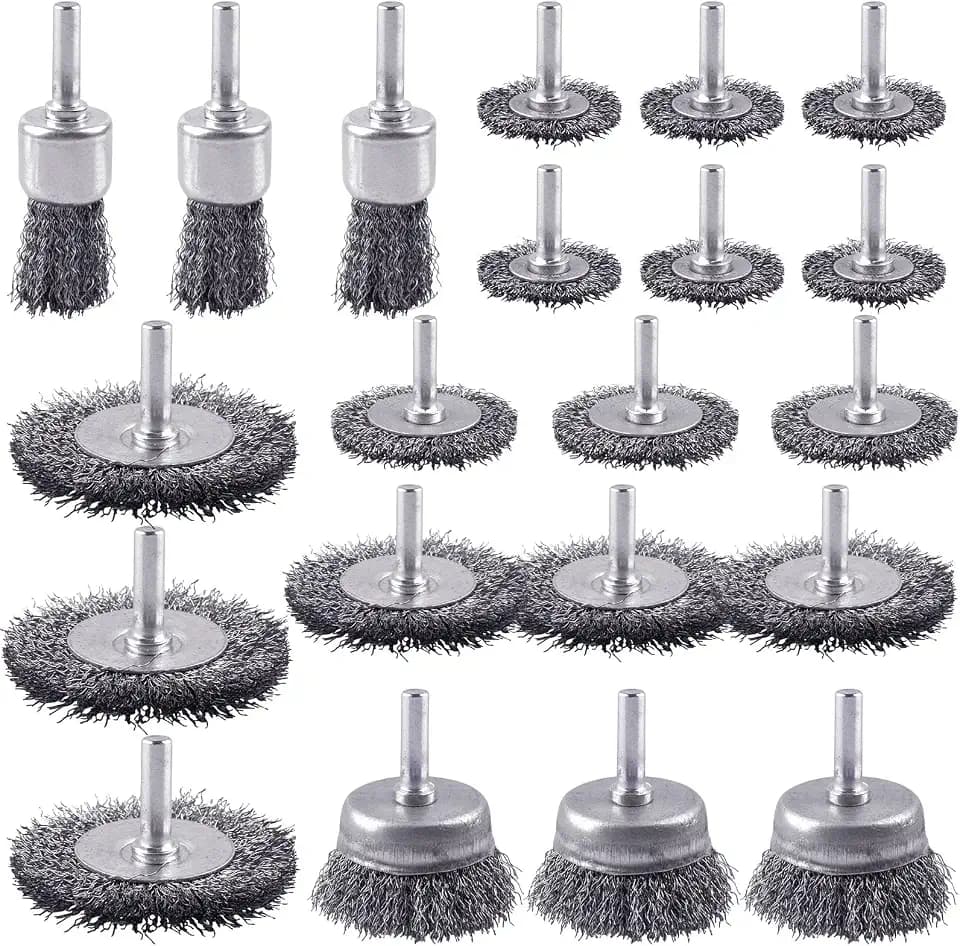 Rocaris 21 Pack Carbon Steel Wire Wheel Brush, Cup Brush Set