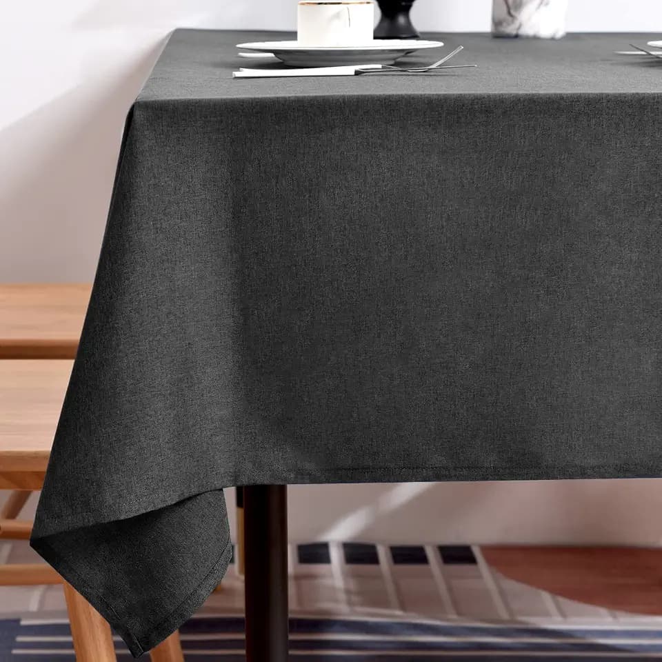 BALCONY & FALCON Rectangle Table Cloth Waterproof Dark Gray 57"x118"