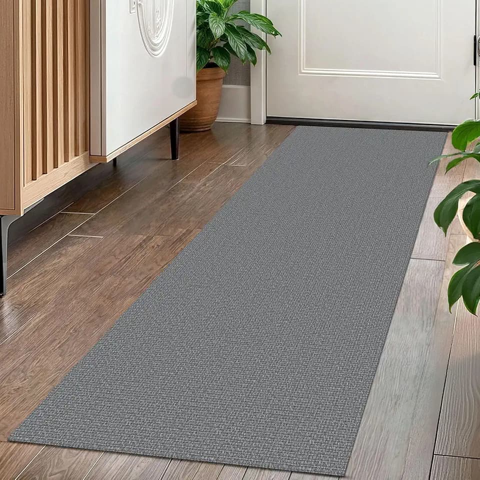 KOZYFLY 2x5 Runner Carpet, Washable Non Slip Entryway Hallway Rug, Grey