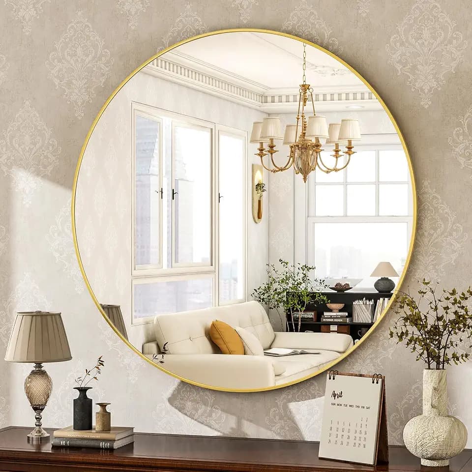 HARRITPURE Round Mirror 20 Gold Wall Mounted Circle Mirrors