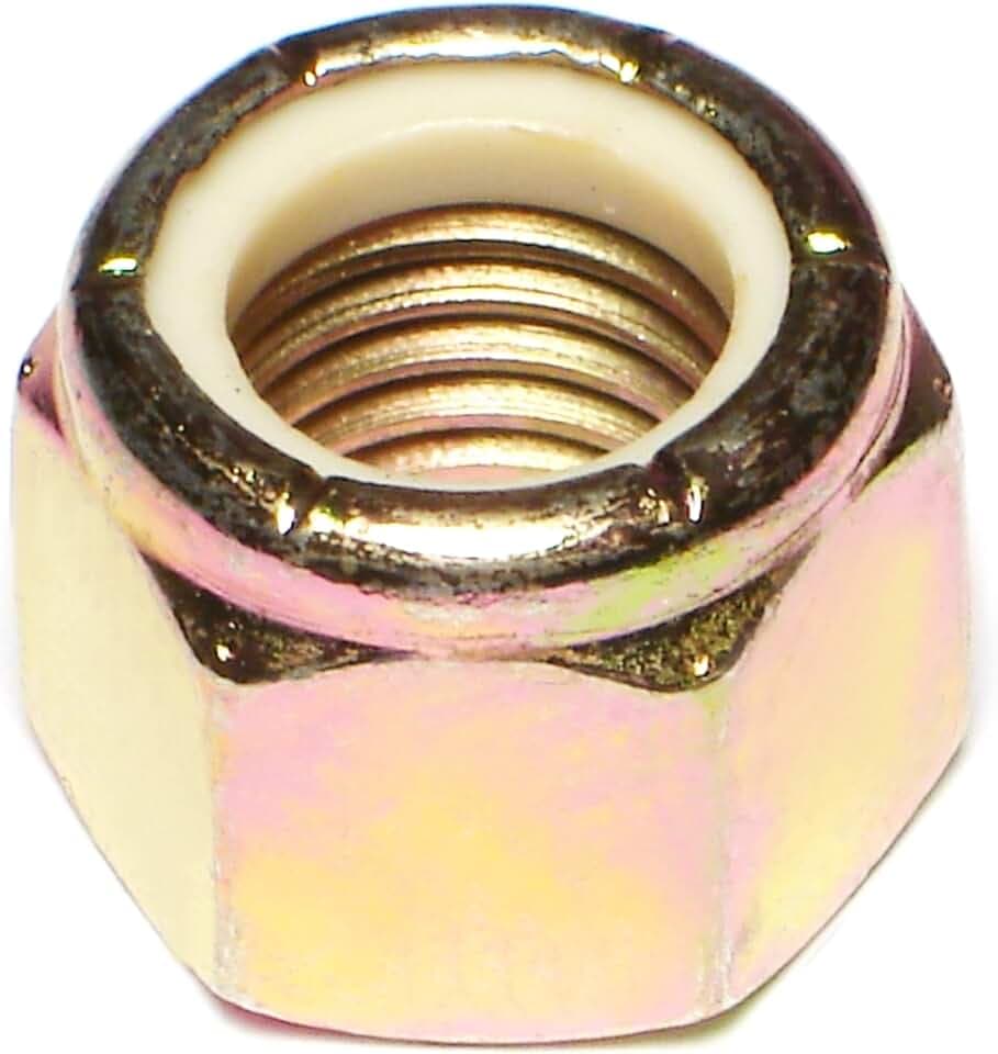 Hard to Find Fastener Yellow Zinc Grade 8 Lock Nuts, Durable Fasteners for Home Improvement, DIY, Construction, 3/4-10 Coarse, Pack of 10