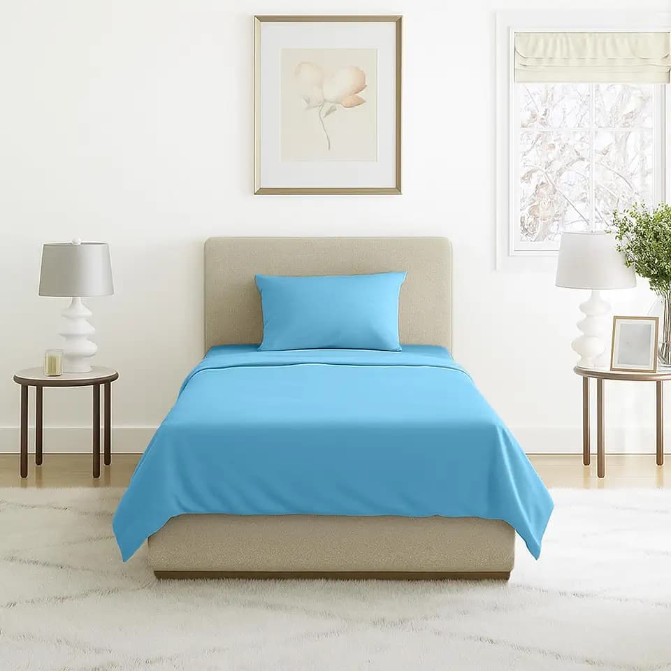 3-Piece Brushed Microfiber Sheet Set - Wrinkle, Stain, and Fade-Resistant Fitted and Flat Twin XL Sheets Plus Pillowcase by Lavish Home (Blue)