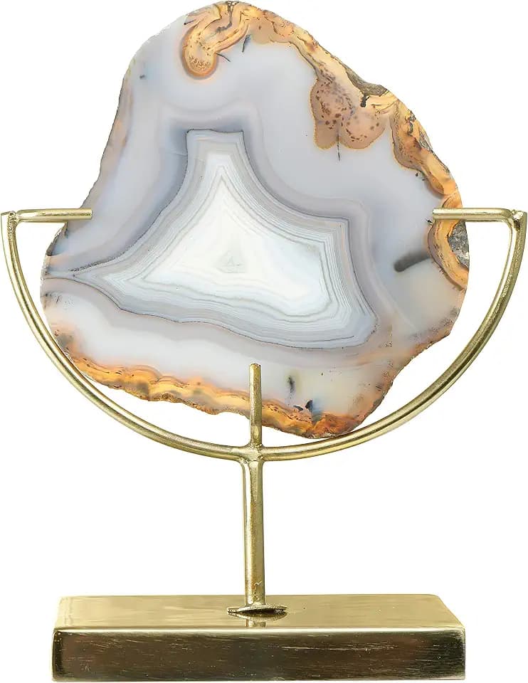 Creative Co-Op Main + Mesa Natural Brown Agate on Stand