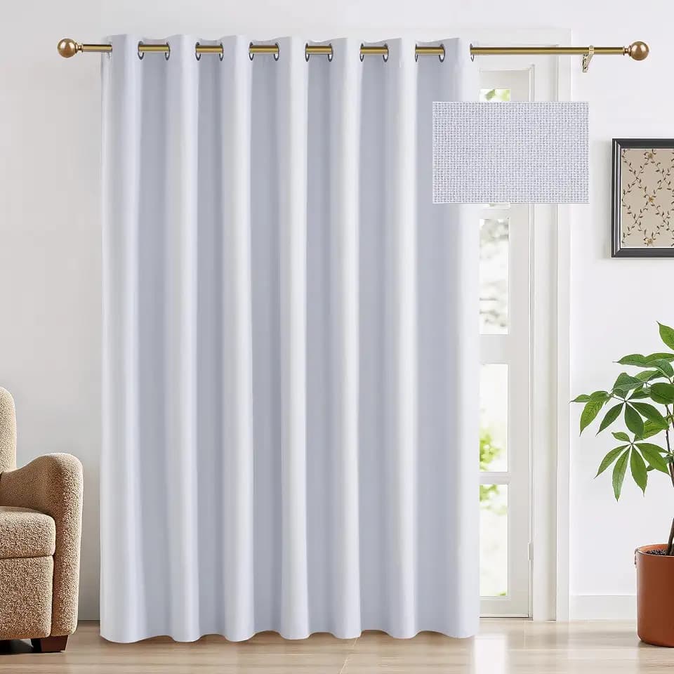 RYB HOME 100% Blackout Sliding Glass Door Curtain 84 Inch Long for Bedroom