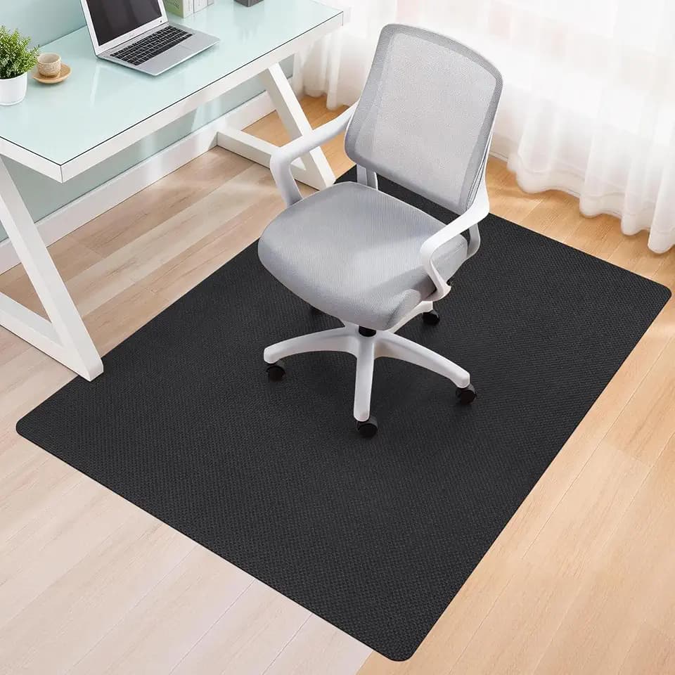 Office Chair Mat for Hard Floors,48"x60" Anti-Slip Waterproof Hardwood Floor Chair Mat,Heavy Duty Floor Protector Rolling Chairs for Home Office(Black)
