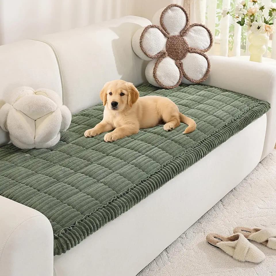 Royhom Sofa Überzug für Haustiere, Anti-Rutsch, Grün, 70x210cm