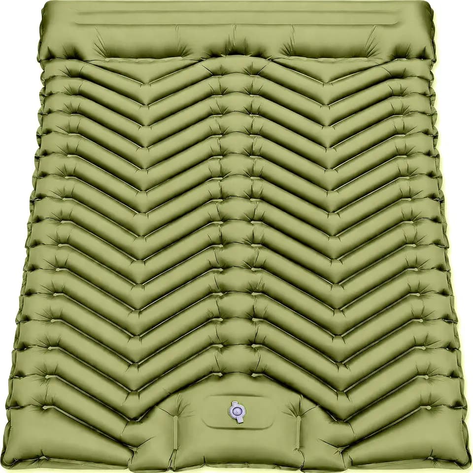 MalloMe Sleeping Pad for Camping, Camping Mattress - Bed for Outdoors Built-in Foot Pump Air Mattress for Backpacking Leak-Resistant Inflatable Travel Mat Compact Ultralight Single & Double