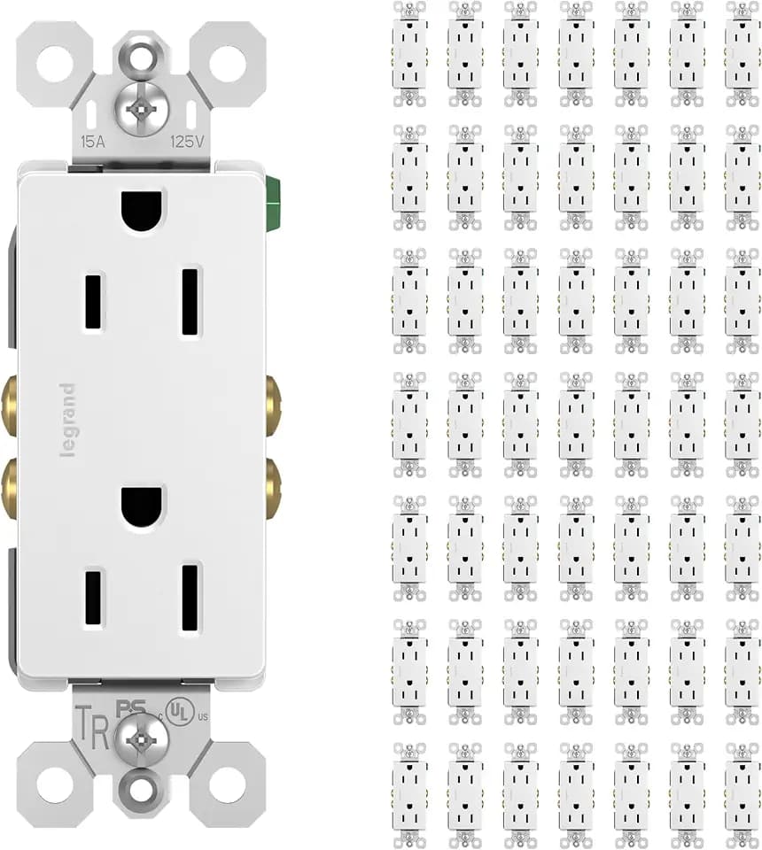 Legrand Radiant 15 Amp 125-Volt Tamper Resistant Decorator Duplex Outlet, White