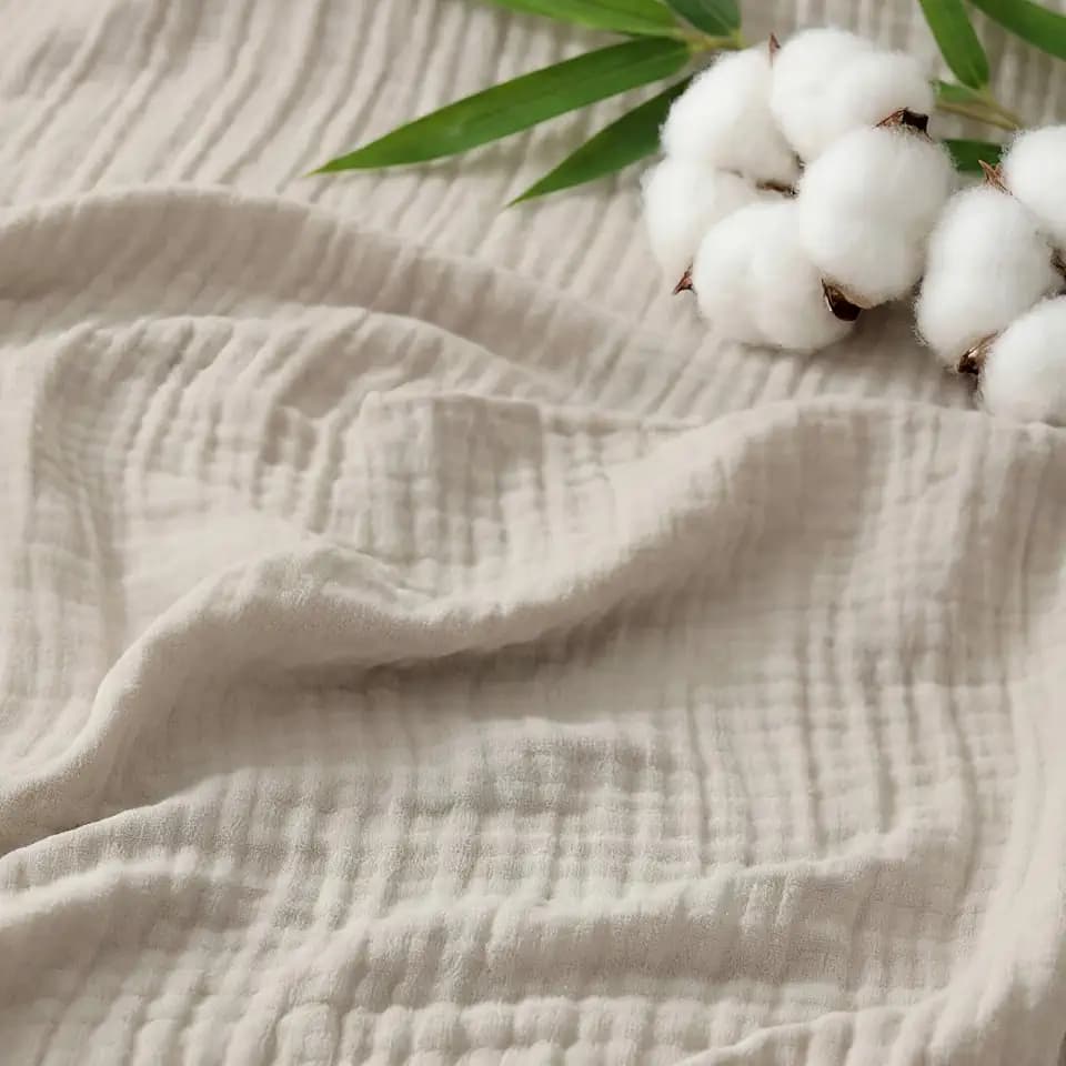 Bedsure Cooling Muslin Blanket Queen Size for Bed, 4-Layer, Linen Beige