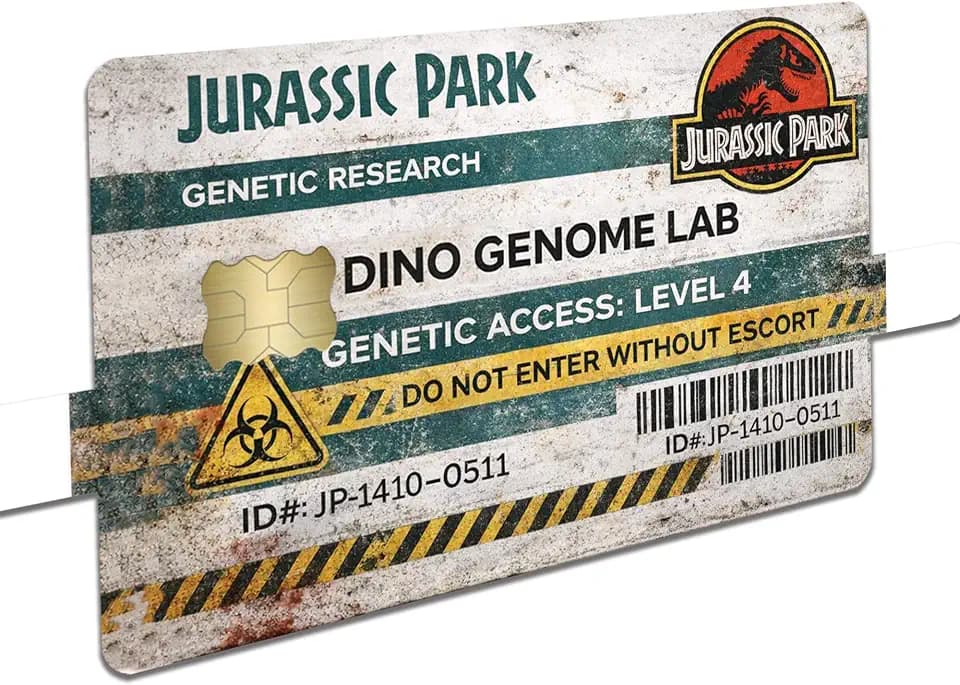 Dino Research Lab Access Card – Credit Card Skin Sticker Cover Decal Wrap 2-Pack – Genetic Lab Clearance Parody Design