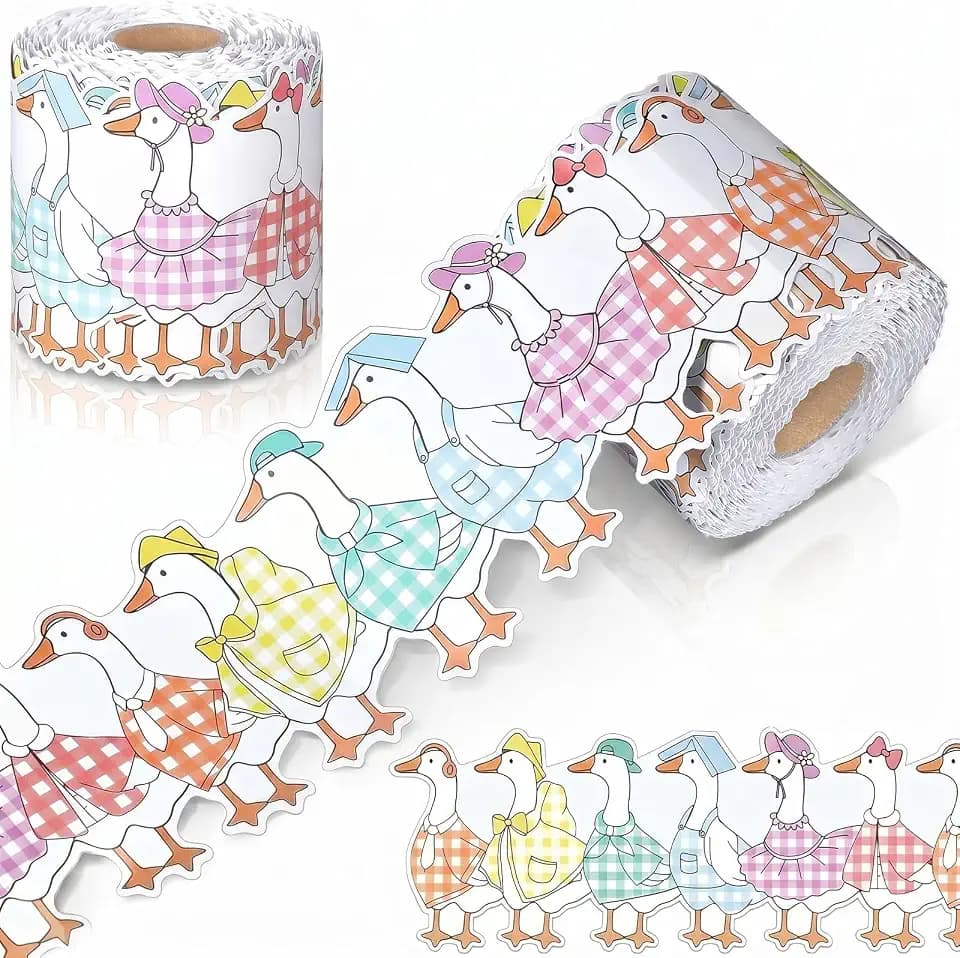Fuutreo 65 ft Silly Goose Classroom Decor Pastel Bulletin Board Border