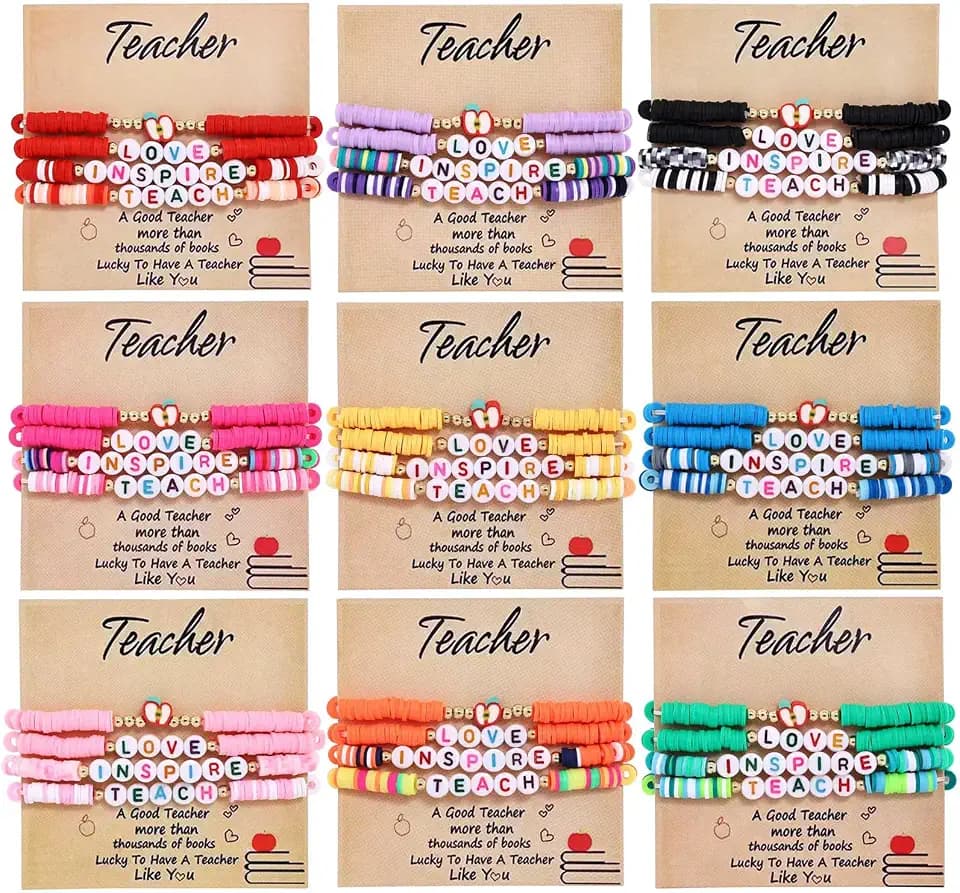 36PCS Teacher Appreciation Bracelets Handmade Adjustable Bracelet Jewelry Accessories Bulk