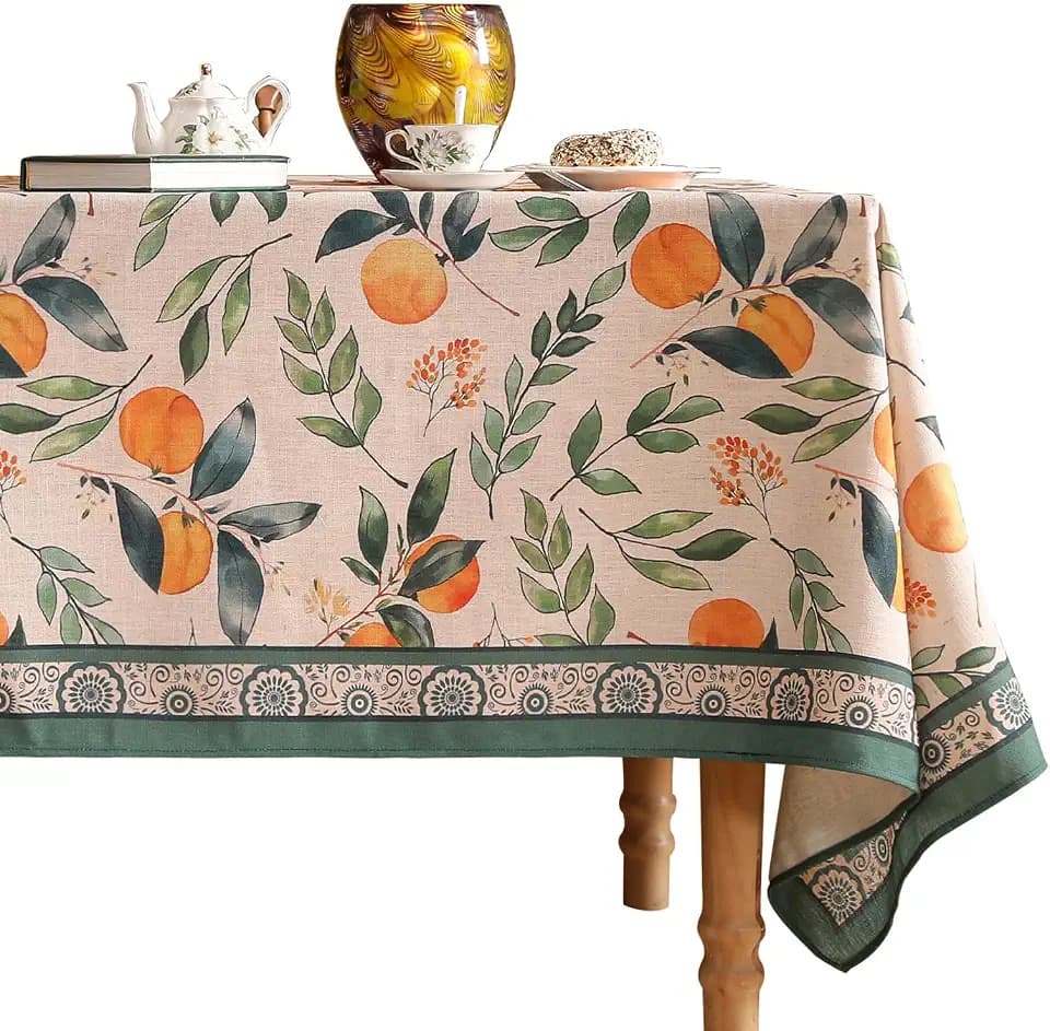 patdrea Designer French Linen Tablecloth,Rectangular,94"x63"-Palladin A