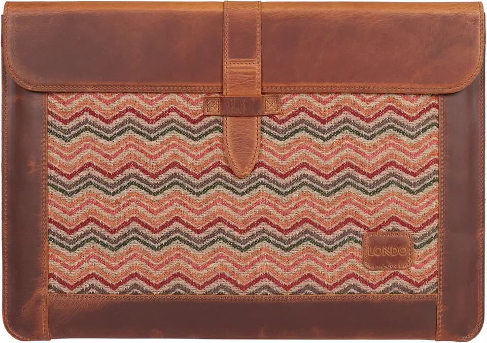 Londo Echtleder Tasche, Hülle für MacBook Pro – 13,3 & 13 Zoll und iPad Pro 12.9 Zoll Kompatibel mit M1 and 2020 Model (Blau) (Kamel, 13 Zoll)