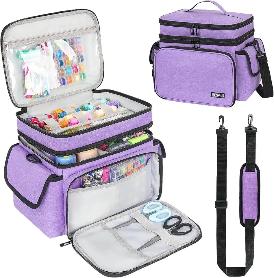 LEFOR·Z Sewing Supplies Organizer Storage Bag(10.5 x 8 x 9inch),Sewing Box