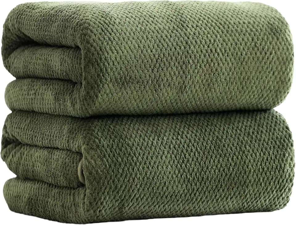 Bath Sheets 40x80 Inches Oversized Bath Towels Extra Large Super Soft Absorbent Hanging Loop Microfiber Shower Towels for Bathroom (Olive Green,2 Pack)