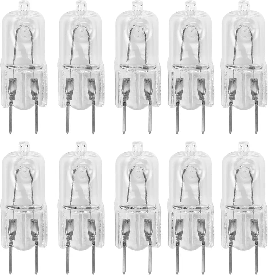 10 Pack-G8 20Watt 120V Halogen Light Bulbs T4 JCD Type 120V Bi-Pin Base Shorter 1-1/2" (1.5") Length 20W Lamp Soft White Under Cabinet Puck Lighting Replacement Dimmable Hood Range Q20/G8/CL/120V