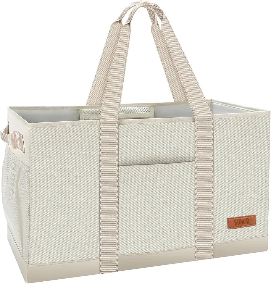 WONDAY X-Large Utility Tote Bag, Standing Reusable Grocery Bag