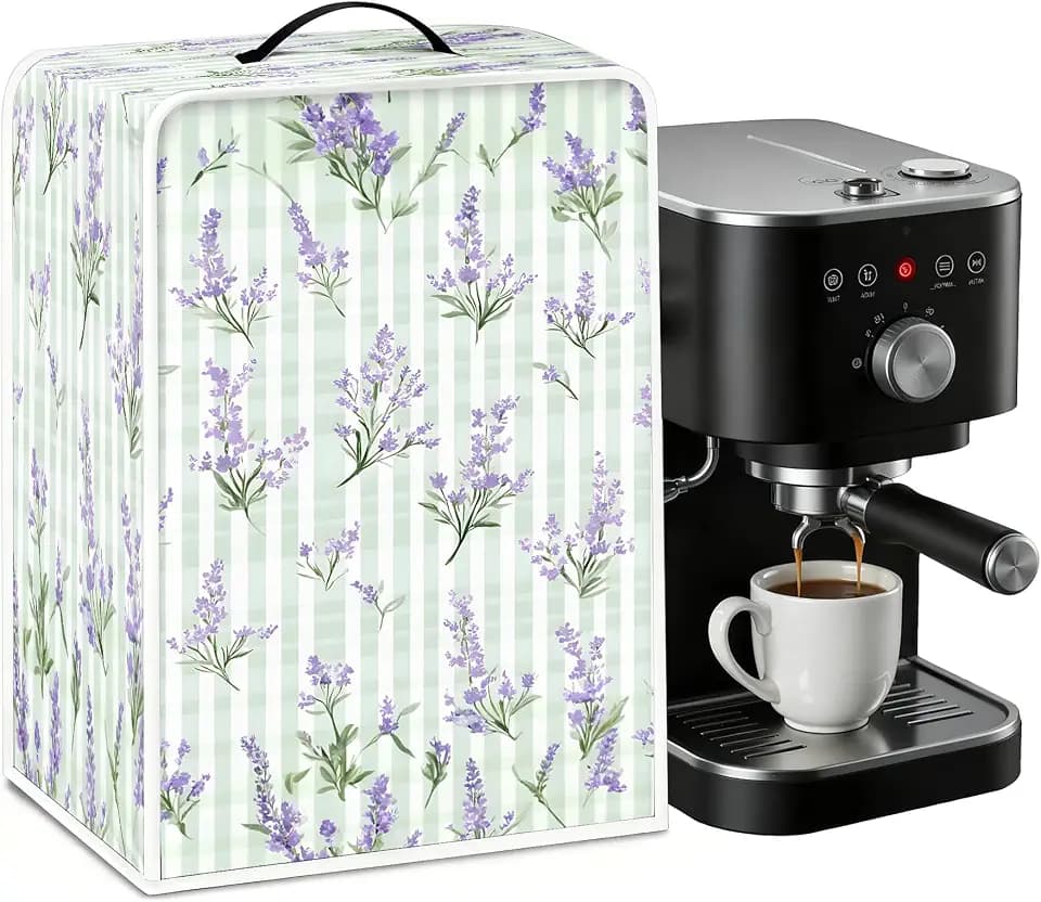 BVBOX Coffee Maker Cover, Durable Dustproof Lightweight Polyester Cotton Blend Universal Fit Appliance Protector for Kitchen Countertop (Lavender)