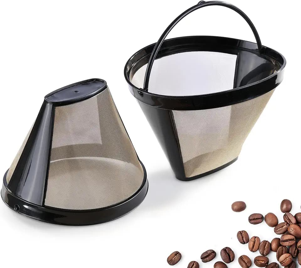 2 Pack #4 Cone Reusable Coffee Filters For Cuisinart 10‑14 Cup Coffee Maker