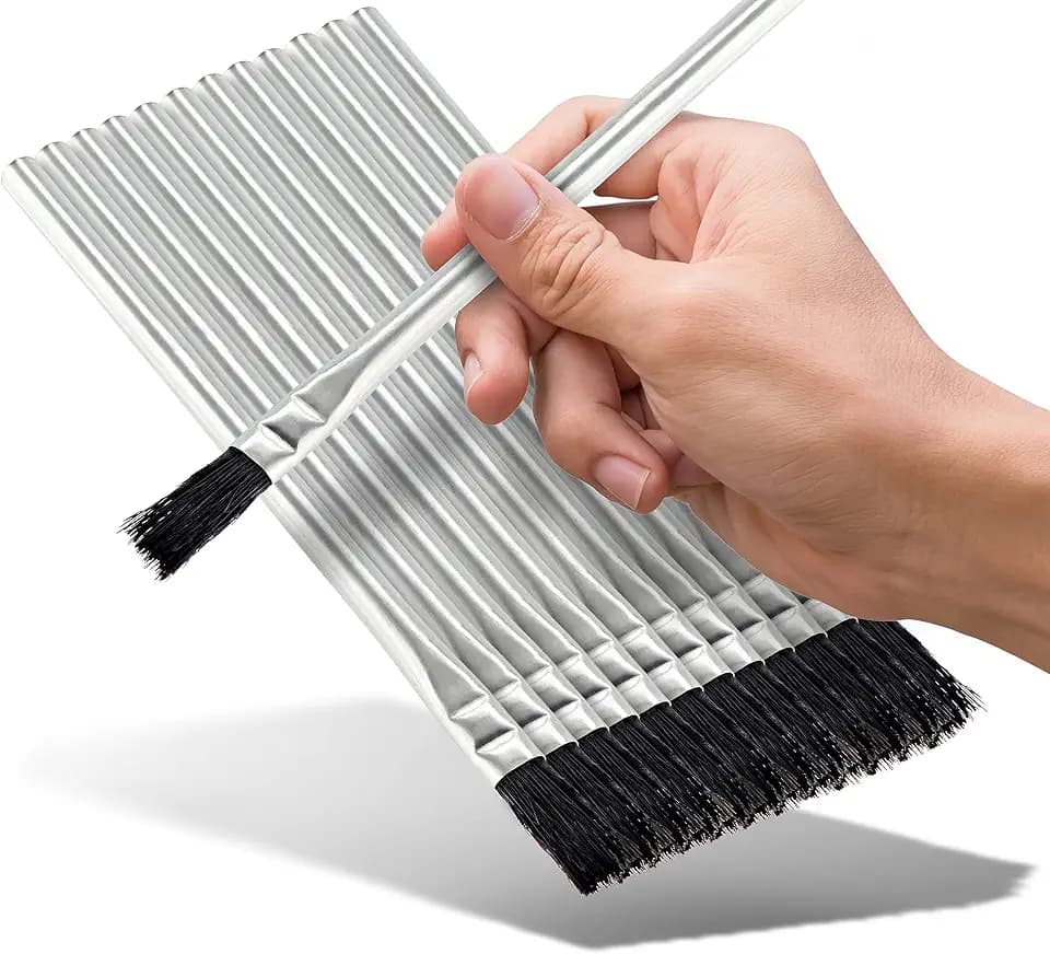 Acid Brushes - 12 Count 3/8 Inch Horsehair Acid Flux Brushes, Disposable Glue Brushes for Woodworking, Epoxy Brushes for Resin, Great for Crafting, Soldering, in the Home, and School, or Shop