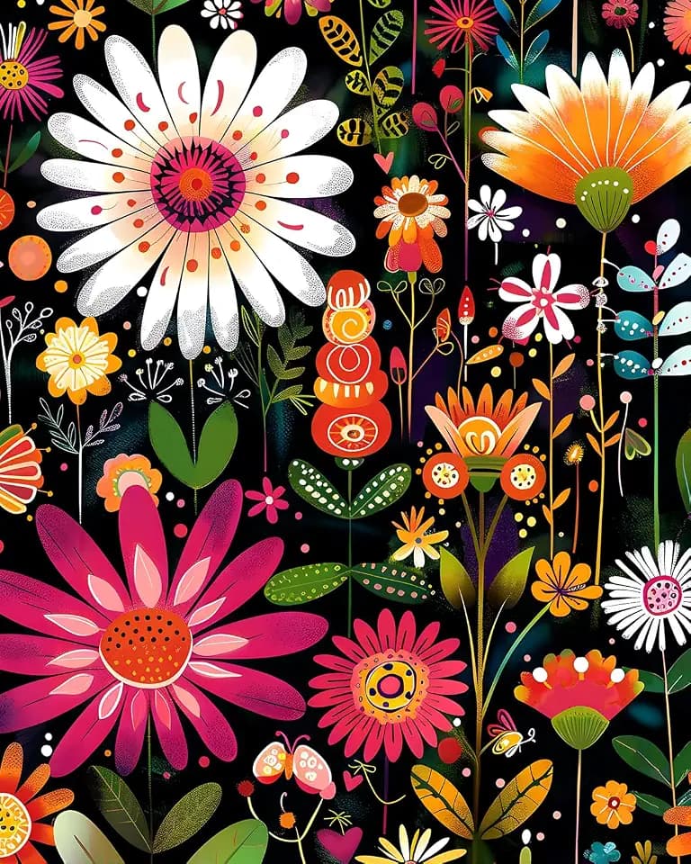 BOKEBEVE Floral Wallpaper Peel and Stick Boho Pink Colorful 17.5 x 393.5In