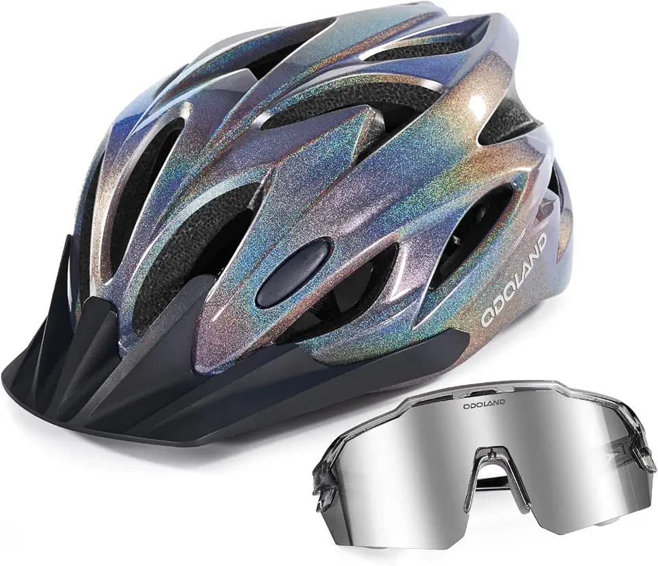 Odoland Adult Bike Helmet with Cycling Sunglasses Set for Men & Women