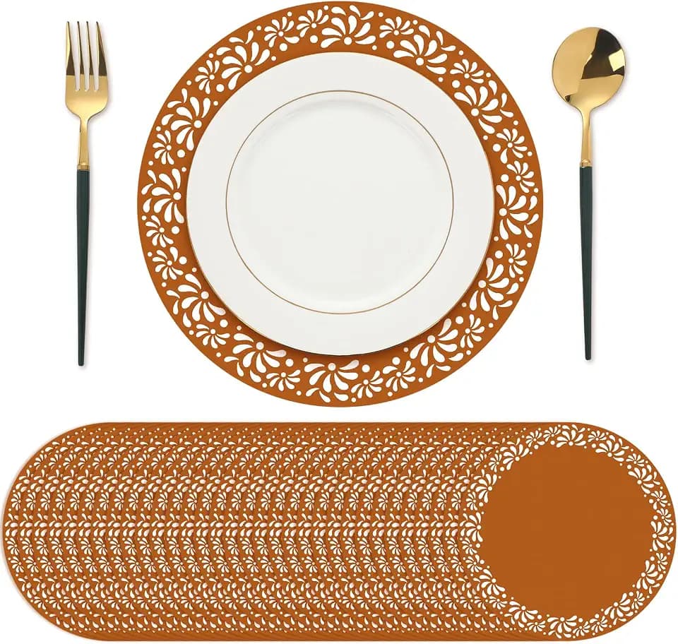 32 Pcs Cielito Lindo Platos Mexicanos Placemats, Brown, Stylish Style