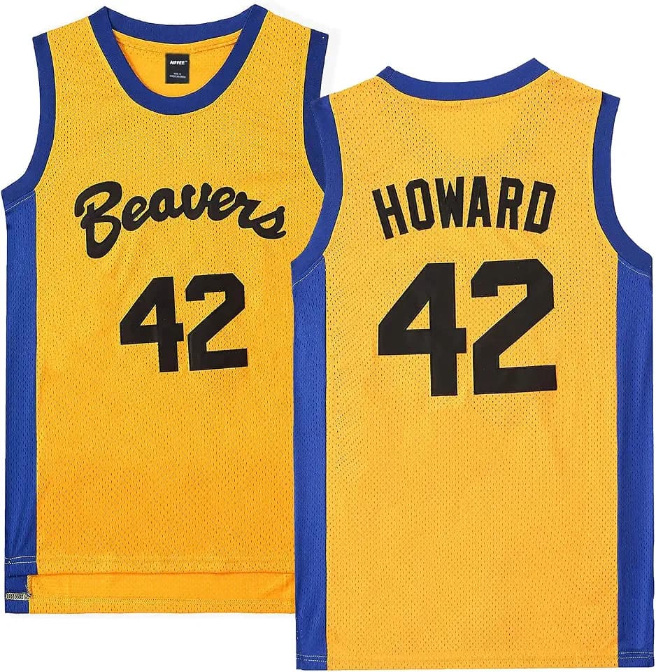 Men's #42 Beavers Basketball Jersey S-XXXL Yellow, 90s Hip Hop Clothing,Stitched Letters and Numbers