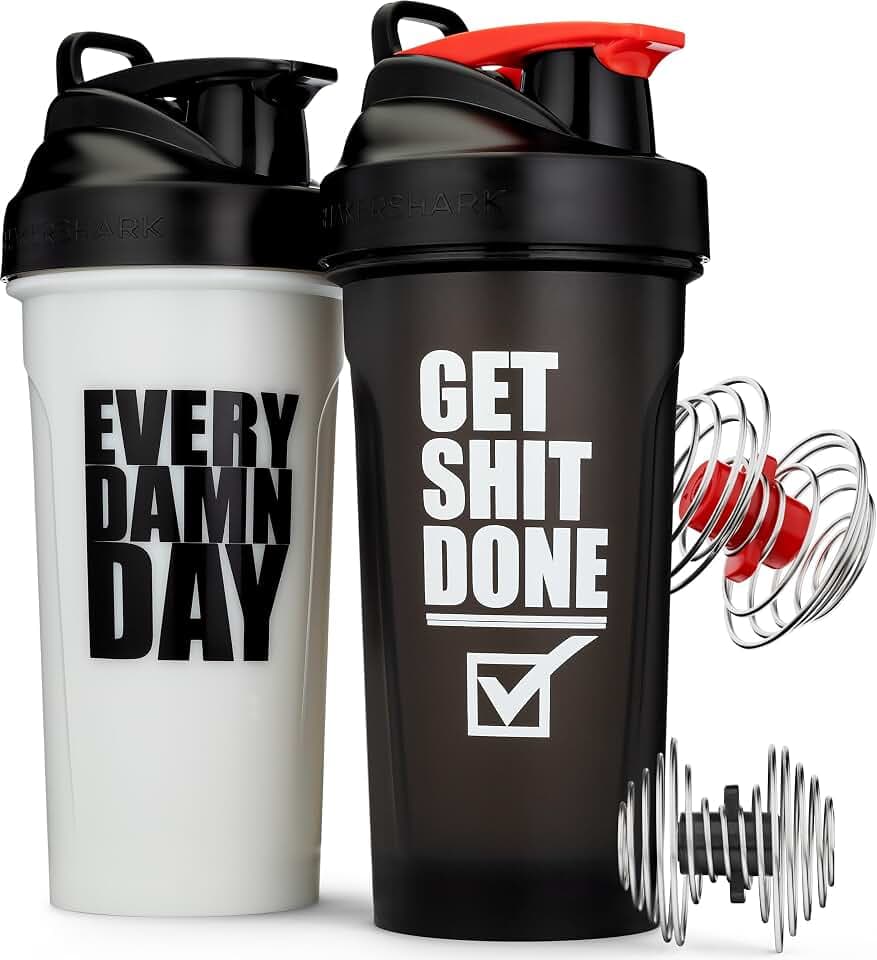 Hydra Cup 2 Pack 28oz Motivational Protein Shaker Bottle (Get it/Day)