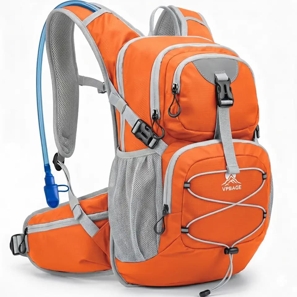 VPBAGE Hydration Backpack with 2L Bladder – Thermal Insulated Water Pack for Hiking, Skiing, Running – Lightweight Daypack for Men & Women, Soft-Lined Sunglasses Pocket & Large Waist Pockets