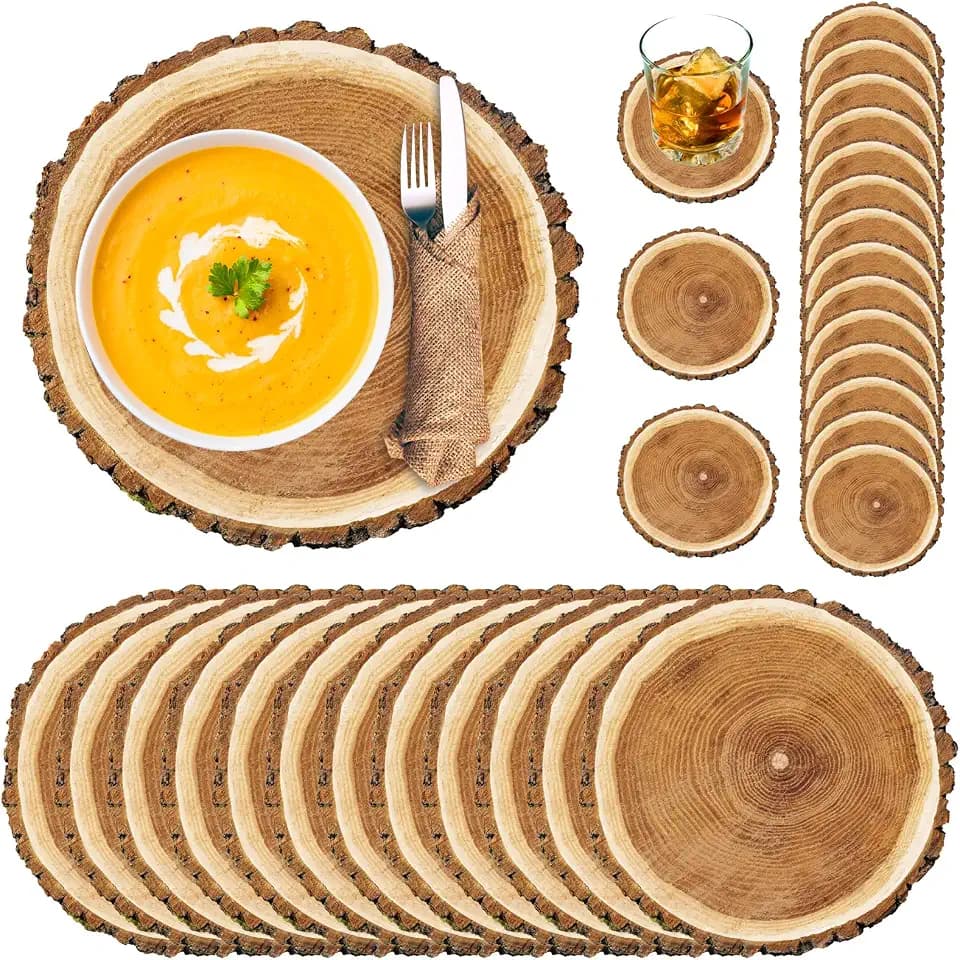 Geosar 200 Pcs Wood Grain Disposable Paper Placemats Set 12x14 Inch
