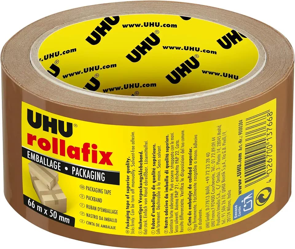 UHU Rollafix Verpackungsklebeband für Umzug und Pakete