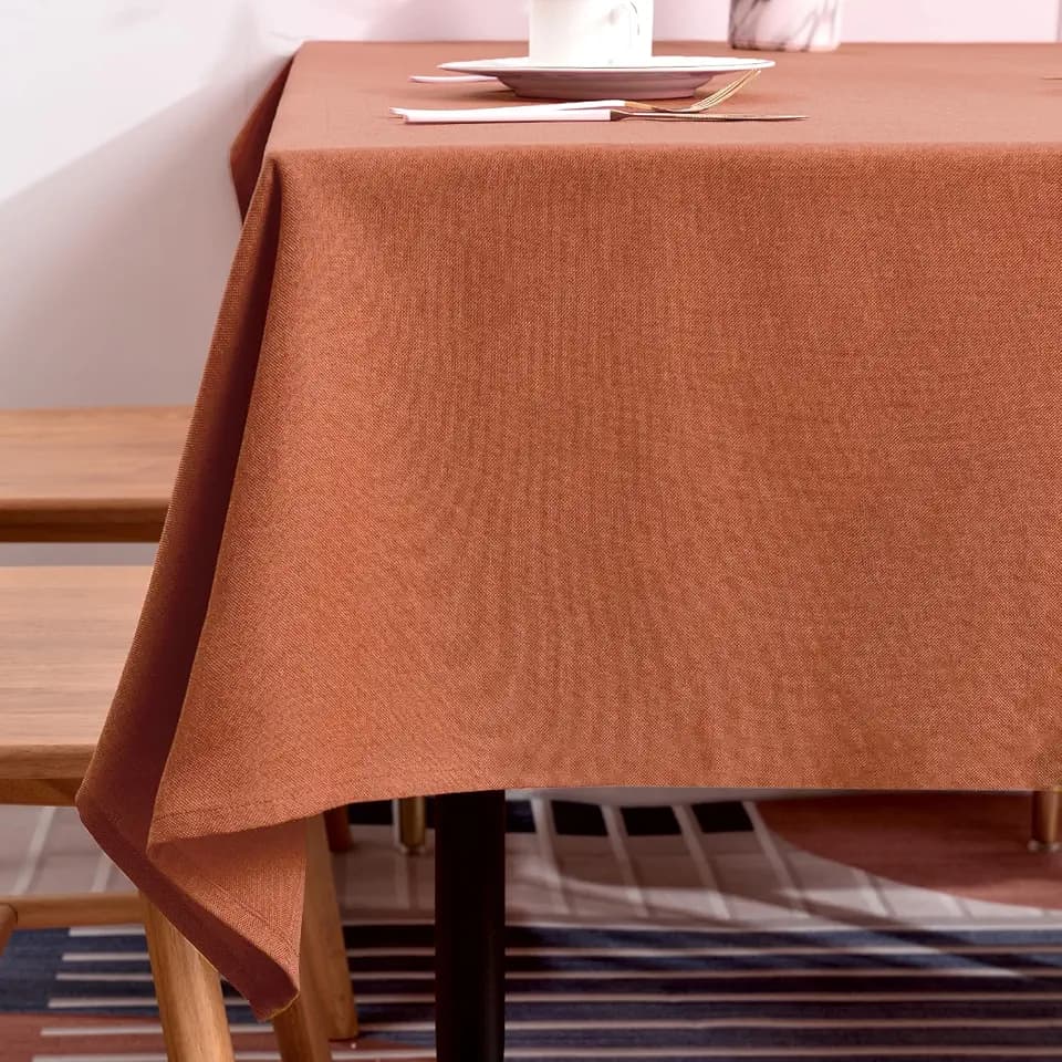 BALCONY & FALCON Rectangle Table Cloth Waterproof Cinnamon 57"x85"