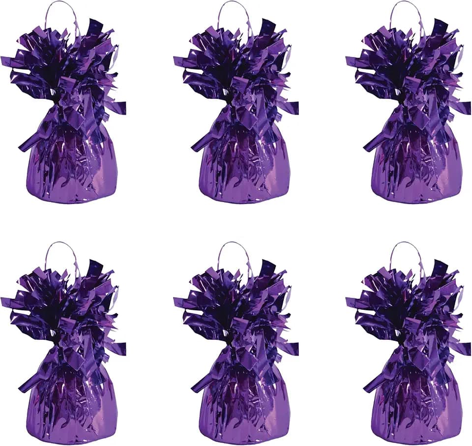 Beistle Purple Metallic Balloon Weights 6 Oz Balloon Bouquet Holders 6 Pack