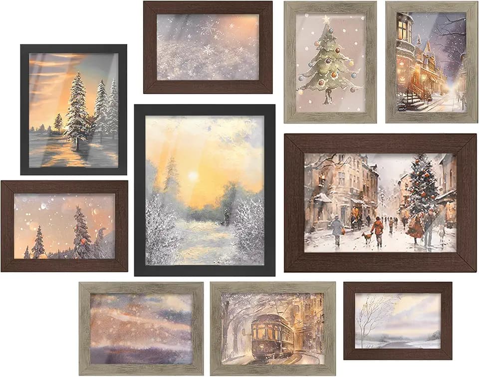 SONGMICS Collage Picture Frames, Set of 10, Glass, Paper