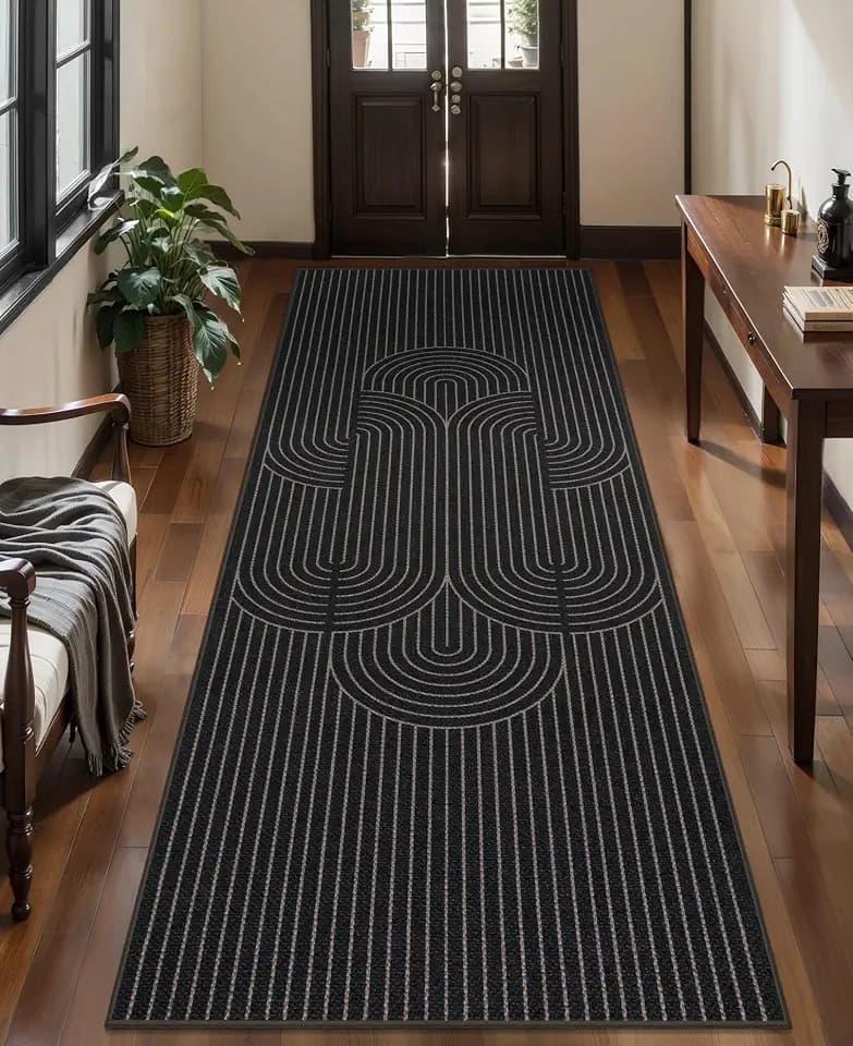 Tangsoo Easy Jute 2.6x8 Washable Runner Rug for Hallways,Non-Slip IndoorRug