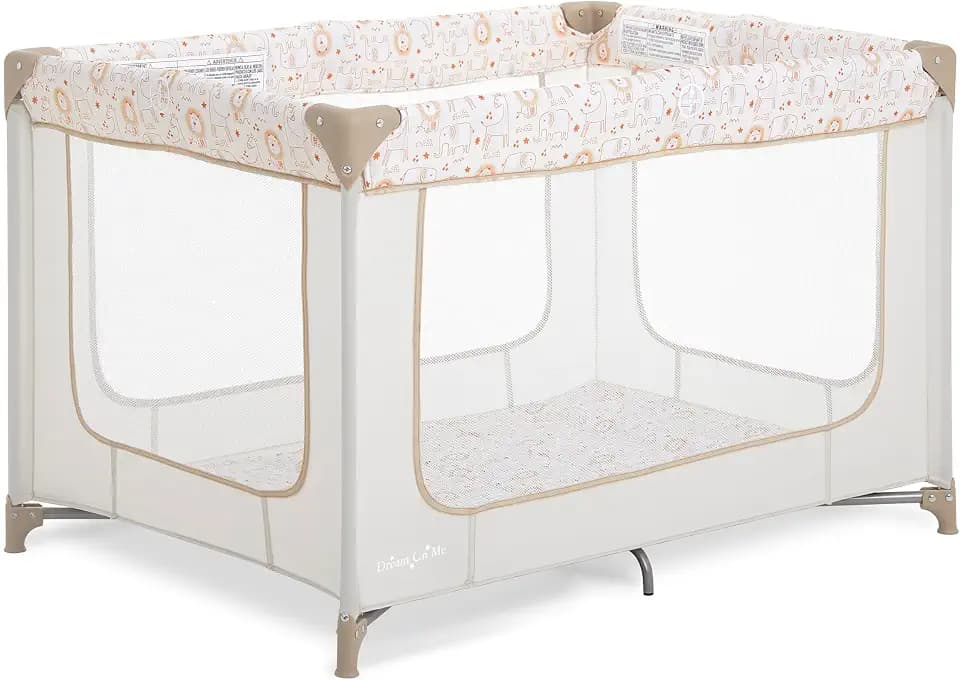 Dream On Me Zodiak Portable Playard, Compact for Travel, Carry Bag, Beige