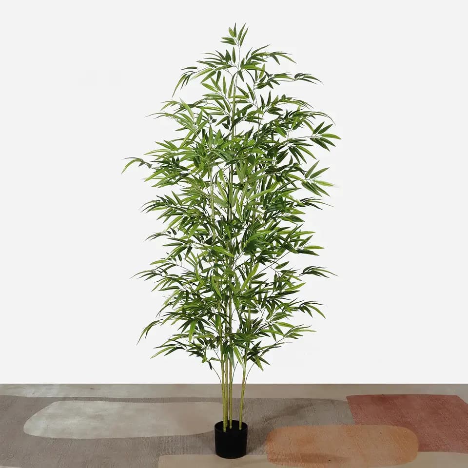 Artificial Bamboo, 6 feet Tall, Green Leaves, Indoor/Outdoor Foyer Decoration Ornament, Artificial Office Fake Tree, Housewarming Gift