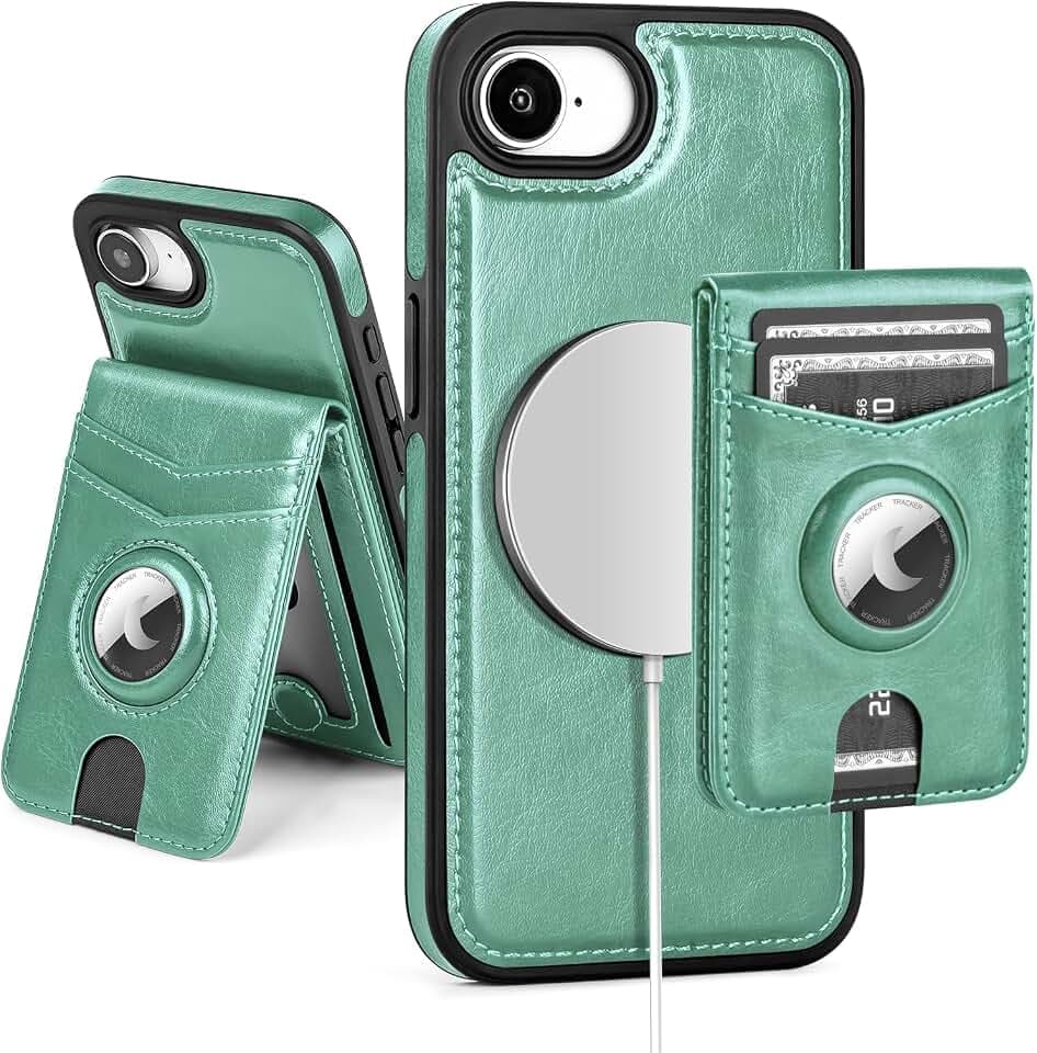 SkyEagle Compatible with MagSafe iPhone 17e / 16e Wallet Case,Blue Green