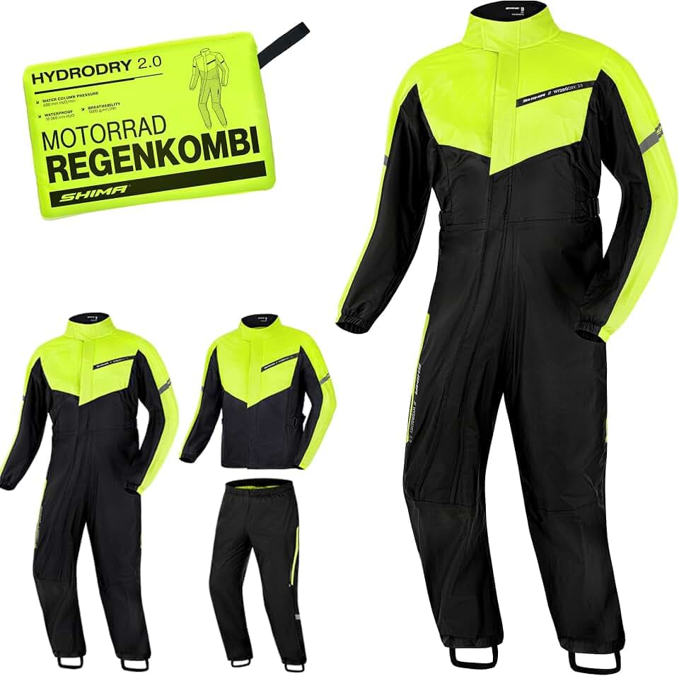 SHIMA HYDRODRY 2.0 Motorrad Regenbekleidung Regenjacke Regenhose Regenkombi Wasserdicht Regenschutz