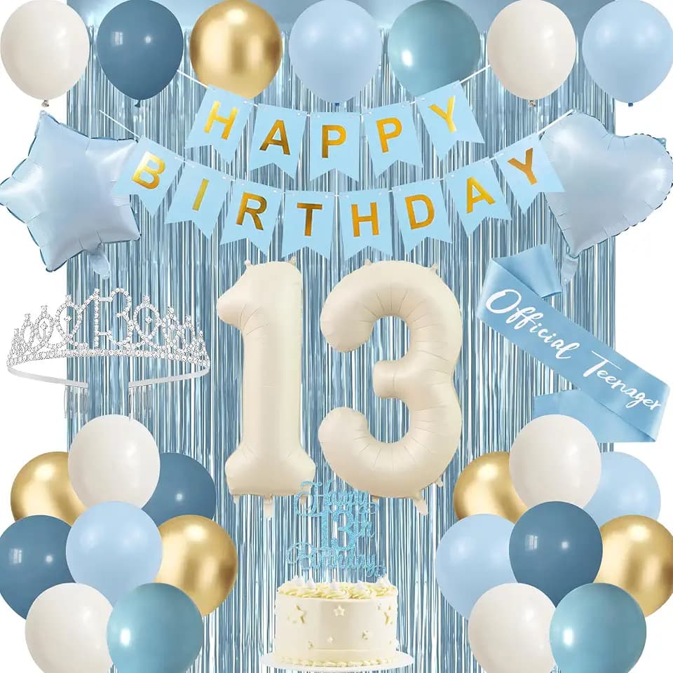 Trgowaul Light Blue 13th Birthday Decorations for Girls