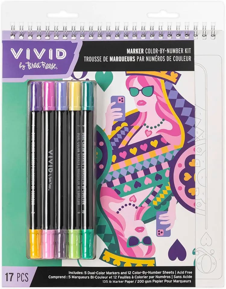 Marker Color-By-Number Kit - Queen of Hearts Art Pad