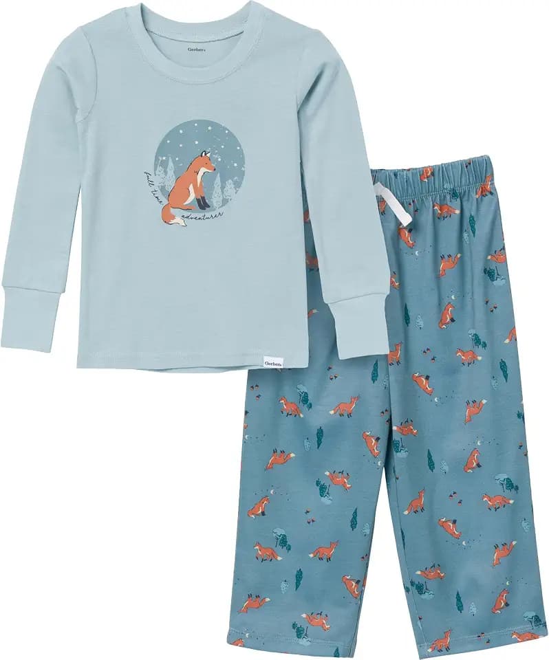 Gerber Baby Boys 2 Piece Pajama Set Long Sleeve & Loose-Fitting Pants