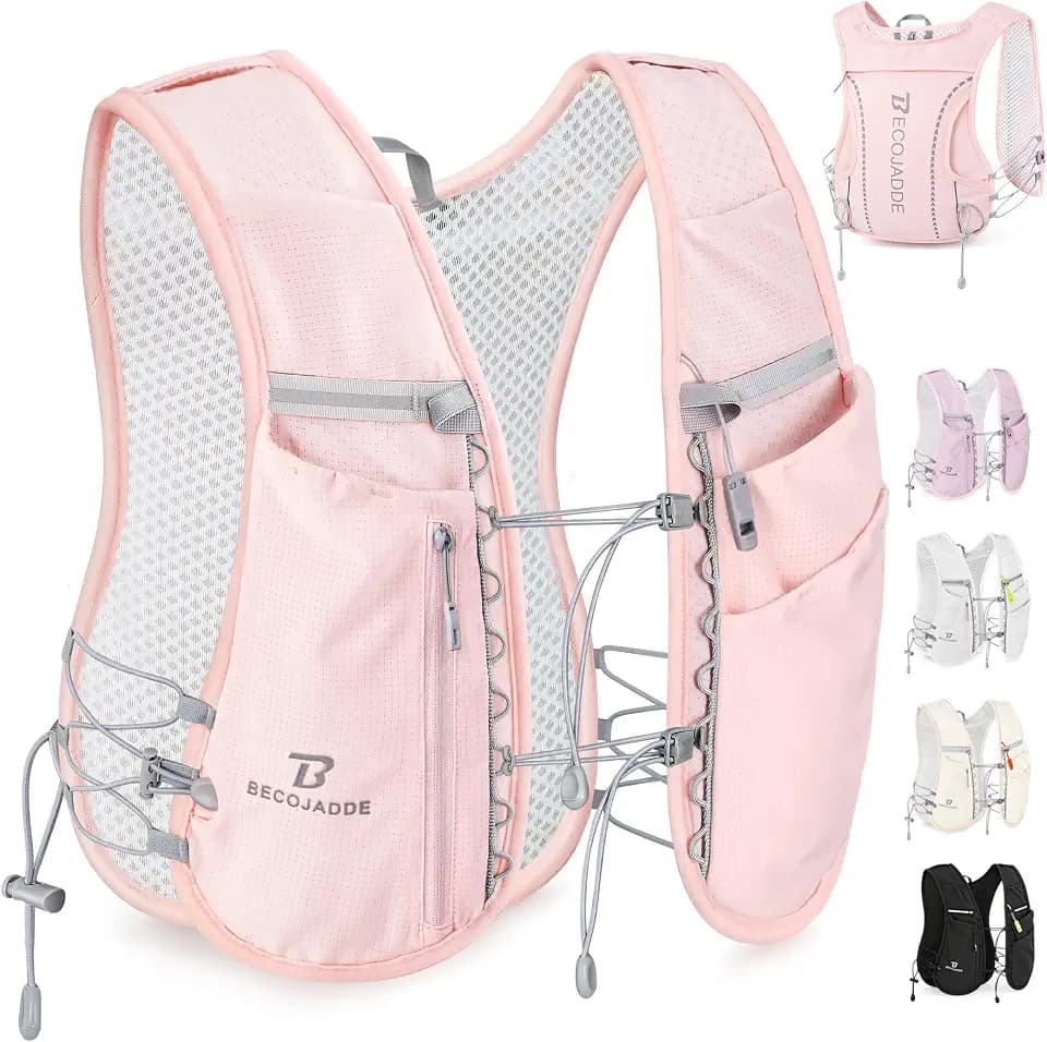 BECOJADDE 5L Running Vest for Women, Hydration Backpack Lightweight & Breathable for Trail Running, Marathon, Hiking, Cycling
