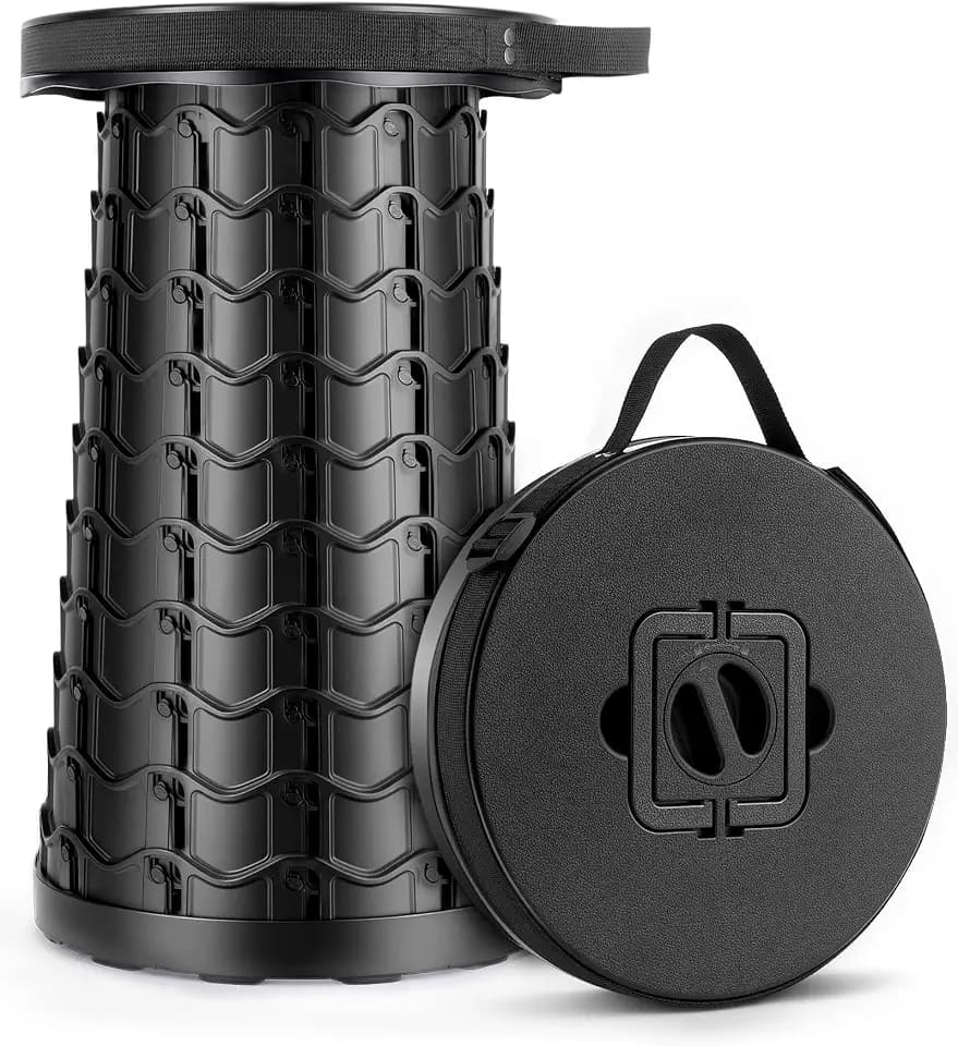 Portable Heavy Duty Collapsible Stool - Adjustable Stool for Camping