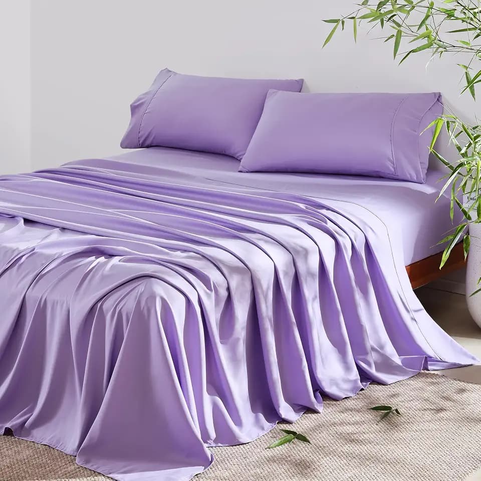 King Size 4 Piece Sheet Set, Blend Rayon Derived from Bamboo