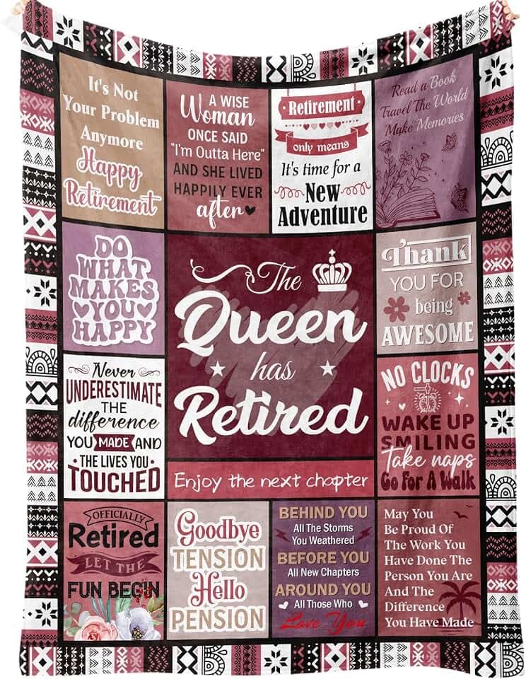 Retirement Gifts for Women, Retirement Gift Blanket, 60”×50”