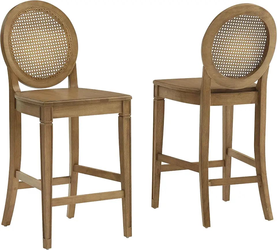 Crosley Furniture Katia Cane-Back Counter Stools, Set of 2