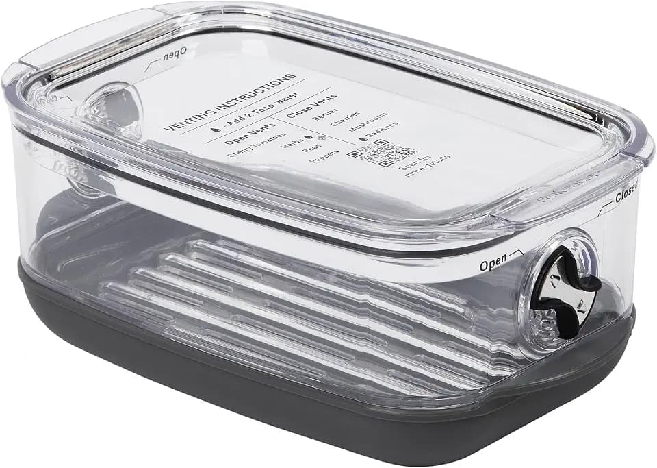 Progressive ProKeeper Stackable Produce ProKeeper Storage Container with Stay-Fresh Vent System (PKS-912 (1.2 qt Berry Keeper))
